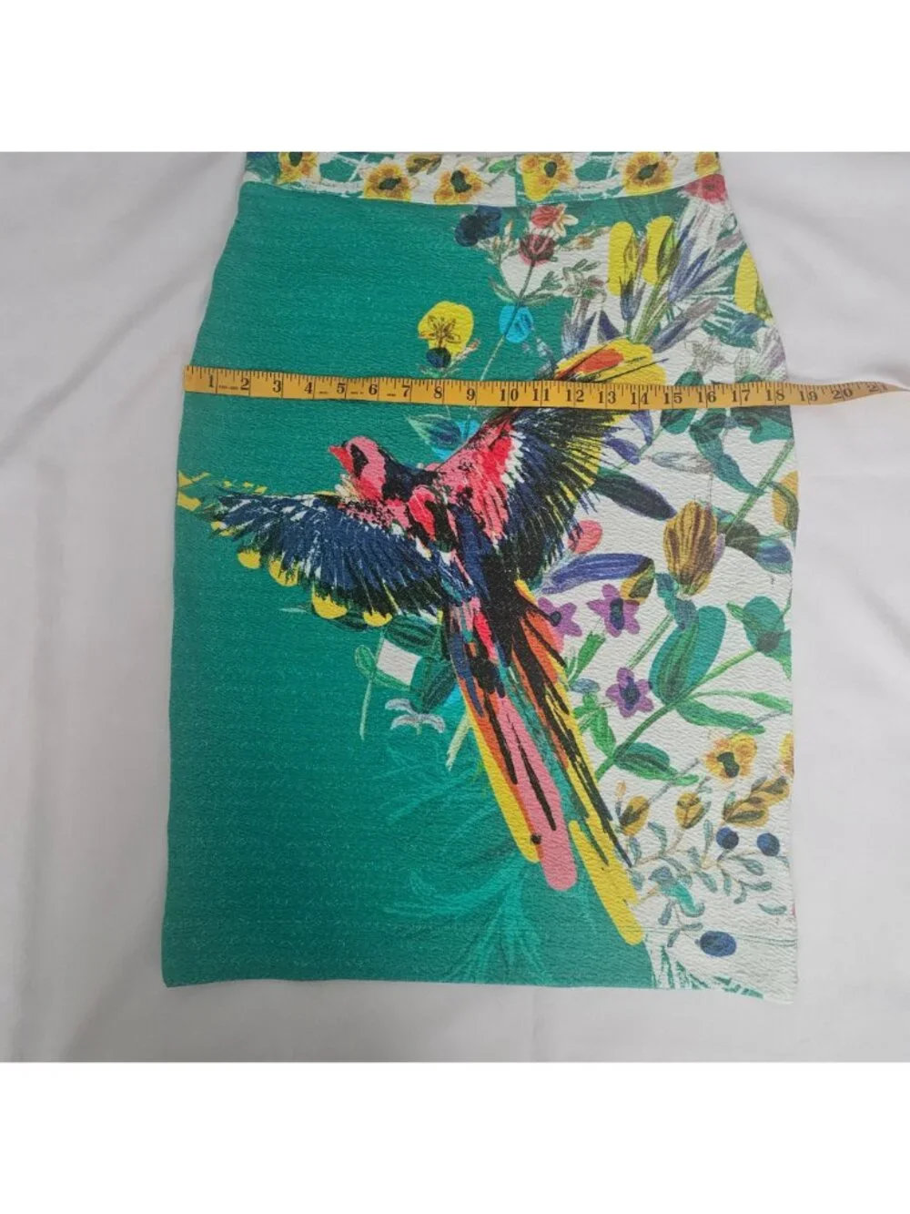 Anthropologie Maeve Rainbow Tropical Bird Knit Pencil Skirt Women's Size Small